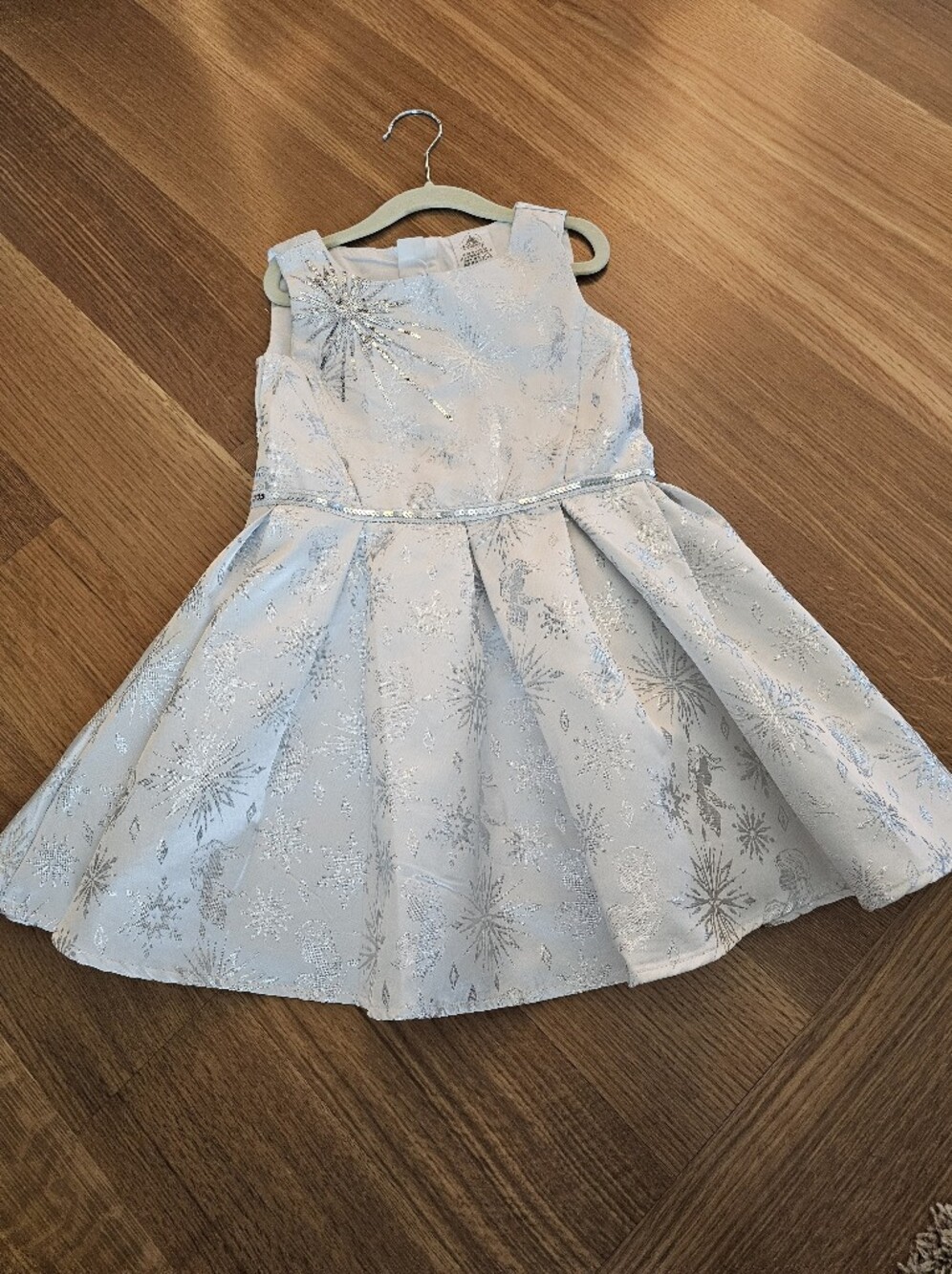 Disney Silver Sparkle Snowflake Fit-and-Flare Dress
